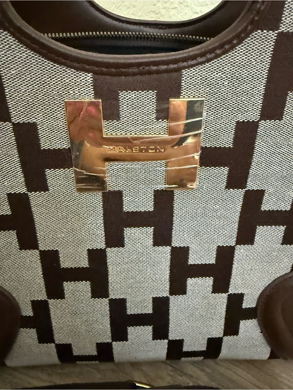 Halston Signature Jacquard Tote / Satchel with Adjustable Strap - Picture 2 of 8
